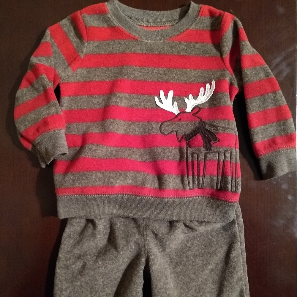 2 Piece Winter Moose Baby Boy Outfit